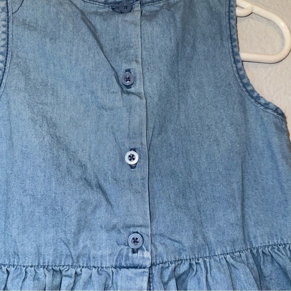 Kid's Gymboree Denim Chambray Blue Dress with Pink Embroidery - Picture 6 of 8